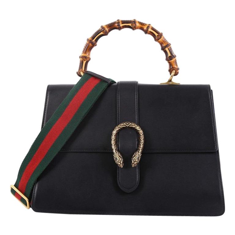 Gucci Dionysus Bamboo Top Handle Bag Leather Large at 1stDibs