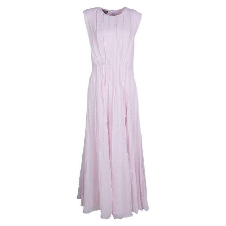 Giambattista Valli Blush Pink Silk Chiffon Sleeveless Maxi Dress M For ...