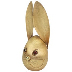 Vintage Napier Gold Tone Rabbit Bank