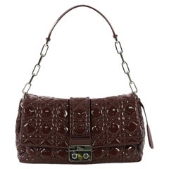 Christian Dior New Lock Flap Bag Cannage Quilt Patent Medium