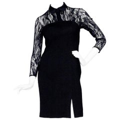 Early 1990s  Thierry Mugler Lace and Wool Dress