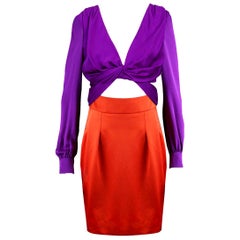 Gucci Bicolour Orange Purple Block Dress S/S 2011