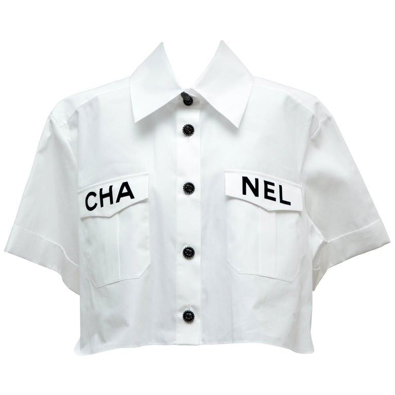 Chanel 2019 White Shirt Runway Piece NEW 40FR at 1stDibs
