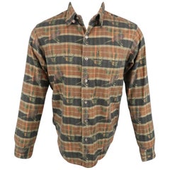 ENGINEERED GARMENTS Size S Olive Plaid Cotton Button Up Long Sleeve Shirt
