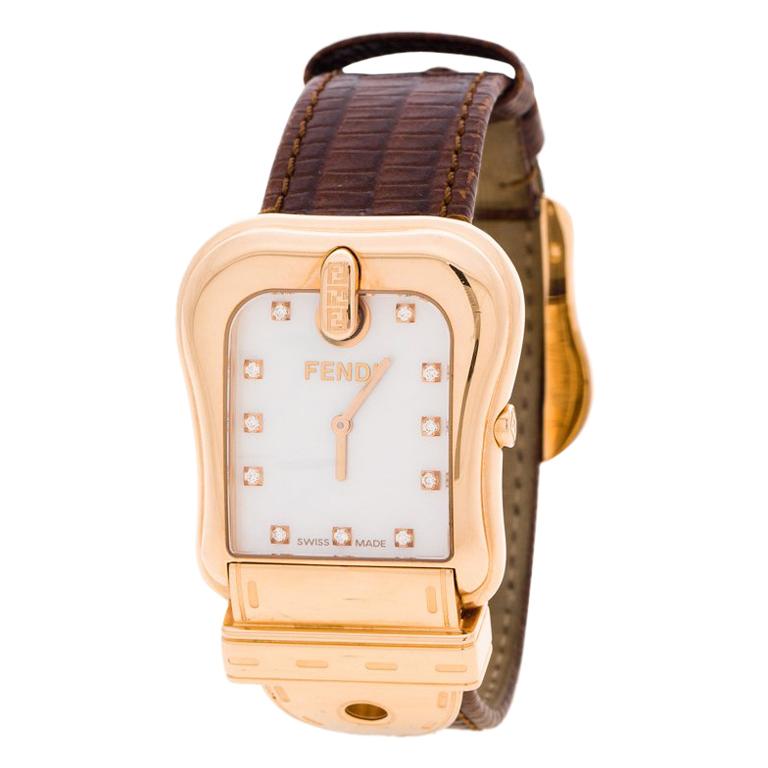 Fendi Mother Of Pearl Rose Gold Tone B. Fendi Women's Wristwatch 32MM ...