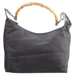 Gucci Bamboo Hobo 154gga104 Black Shoulder Bag