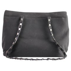Vintage Salvatore Ferragamo Chain Tote 16sfa1014 Black Shoulder Bag