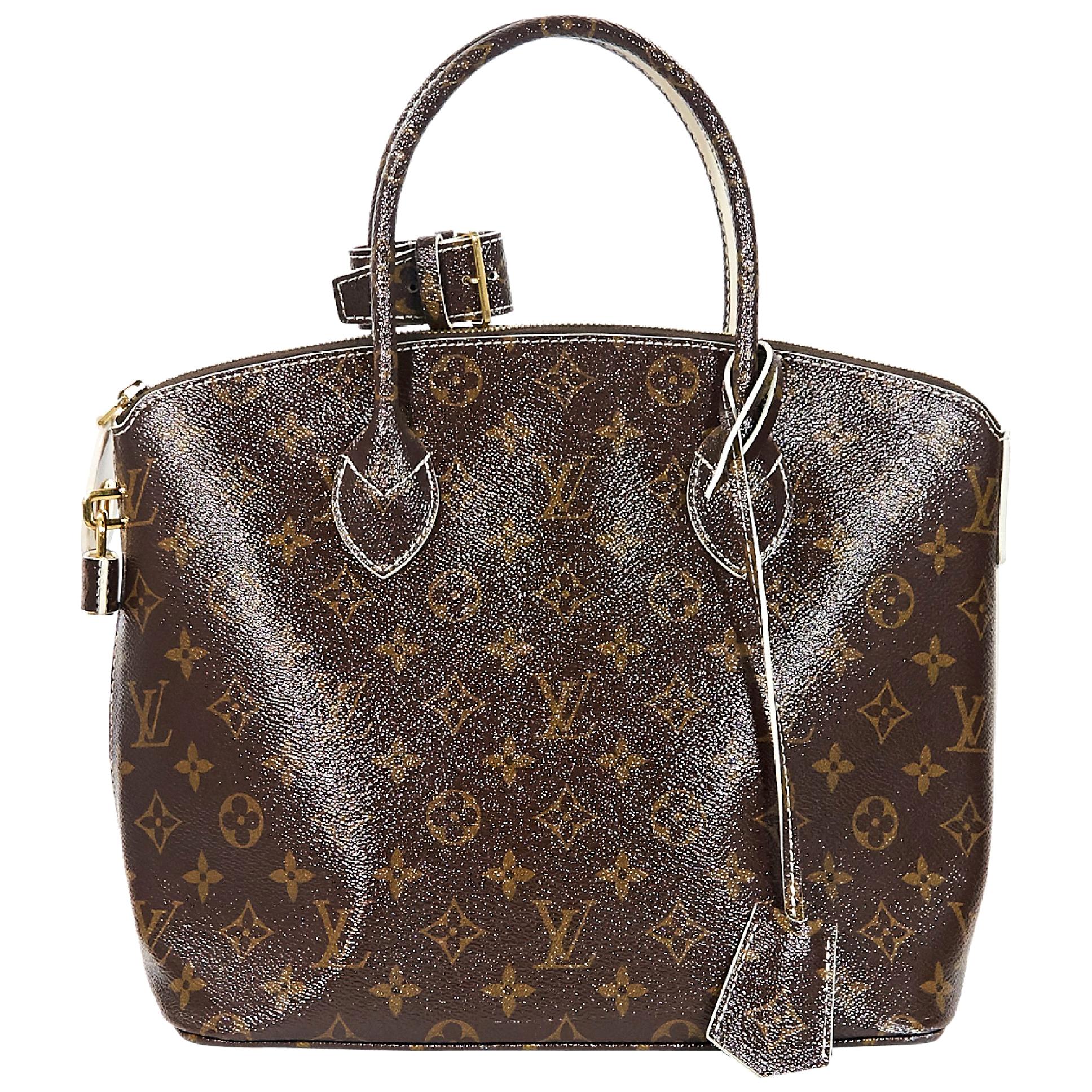 Brown Louis Vuitton Monogram Shine Fetish Lockit Bag