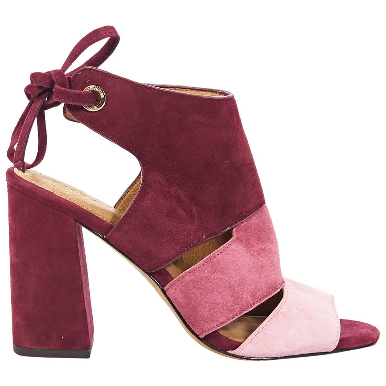 Burgundy and Pink Coach Suede Minetta Sandals For Sale at 1stDibs ...