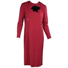 Pink Vintage Chanel Long-Sleeve Wool Dress