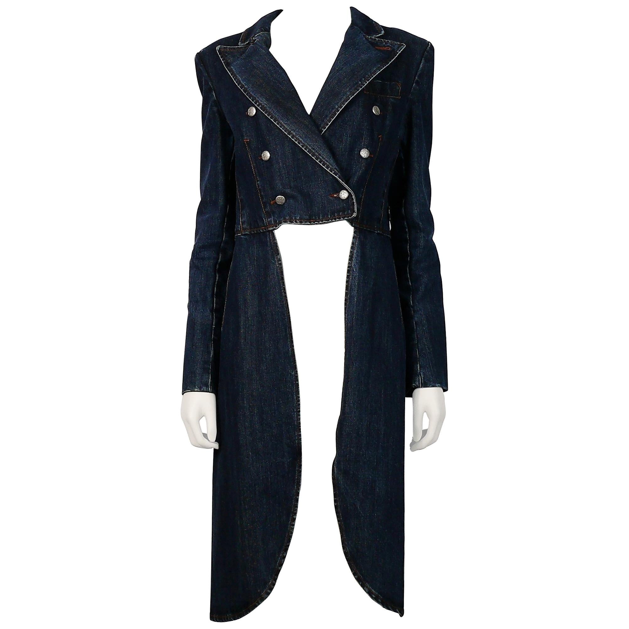Jean Paul Gaultier Vintage Denim Tailcoat Jacket US Size 10