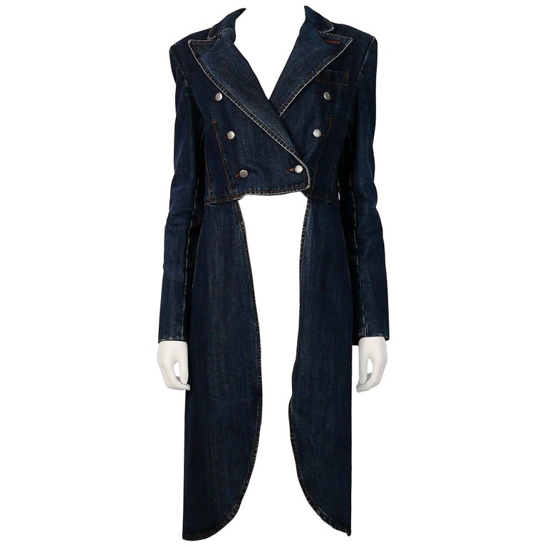 Jean Paul Gaultier Vintage Denim Tailcoat Jacket US Size 10 at 1stDibs ...