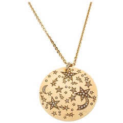 Chanel Comete Star Diamond 18k Yellow Gold Large Pendant Necklace