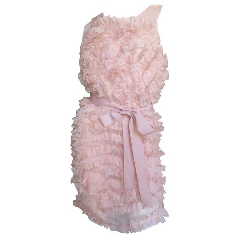 Chloe Pink Silk Ruffle Dress For Sale at 1stdibs