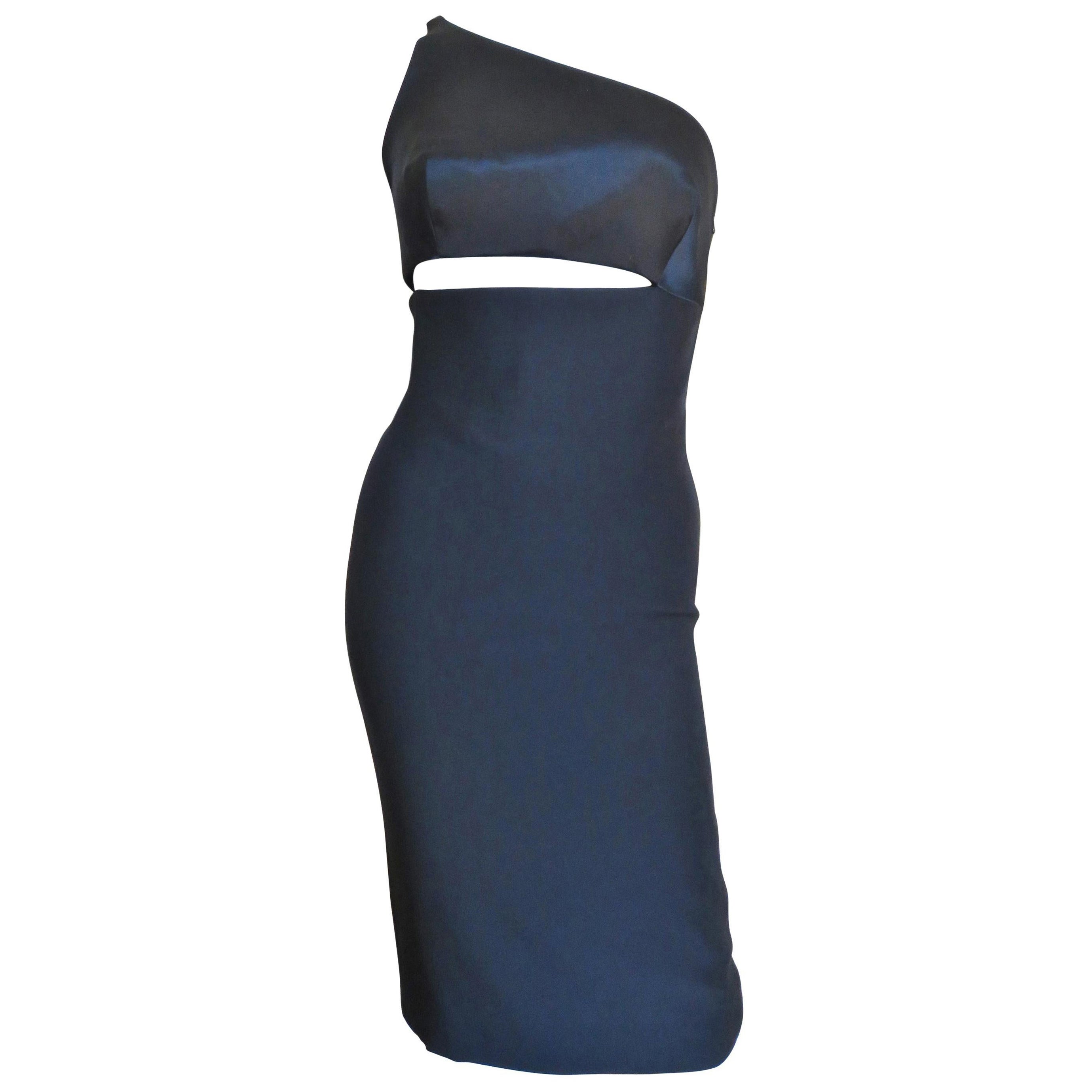 Gianni Versace One Shoulder Dress with Cut out For Sale
