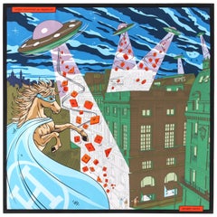 HERMES A/W 2017 Dimitri Rybaltchenko "Space Shopping Au Faubourg" Foulard en soie NIB