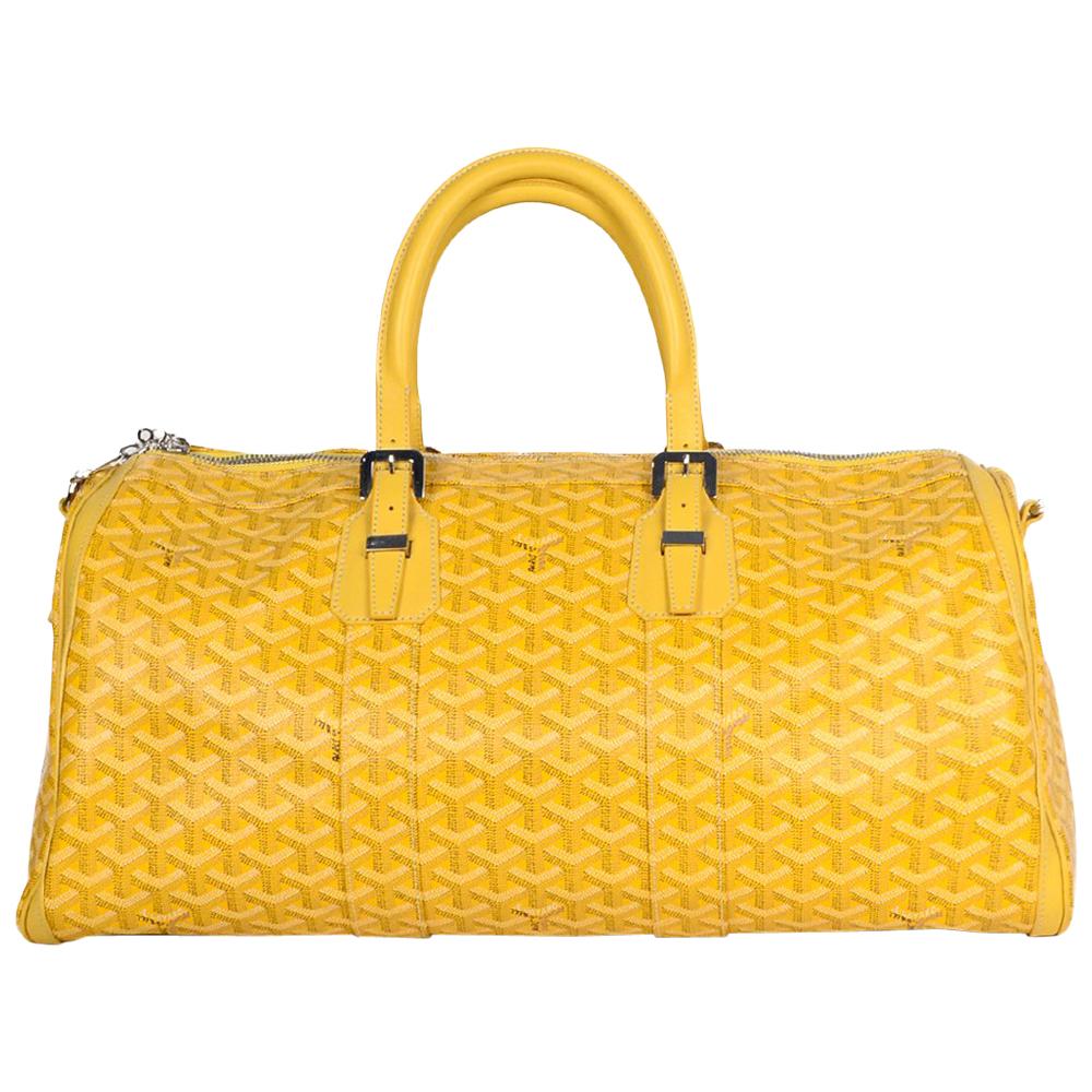 Goyard Yellow Goyardine Canvas/Leather Croisiere 50 Duffle/Travel Bag ...