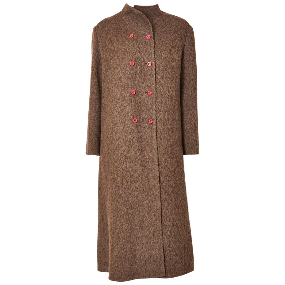 Geoffrey Beene Double Breasted Brushed  Wool Coat