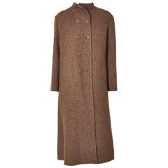 Geoffrey Beene Double Breasted Brushed  Wool Coat