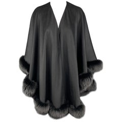 ADRIENNE LANDAU Taille unique Cape en cachemire / viscose noir