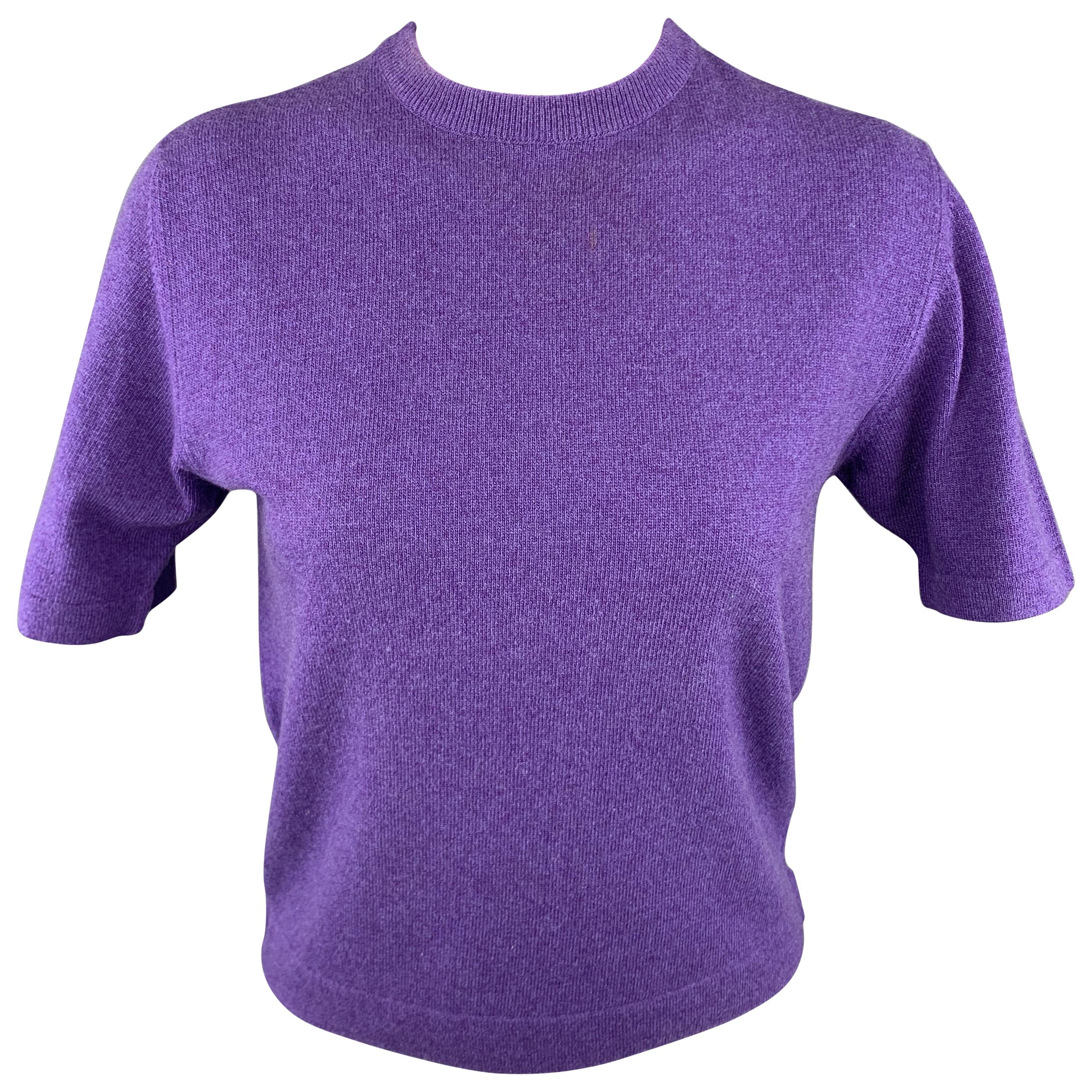 HERMES Size M Purple Cashmere / Viscose Pullover Sweater