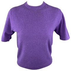 Vintage HERMES Size M Purple Cashmere / Viscose Pullover Sweater