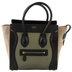 Celine Tricolor Luggage Handbag Leather Micro