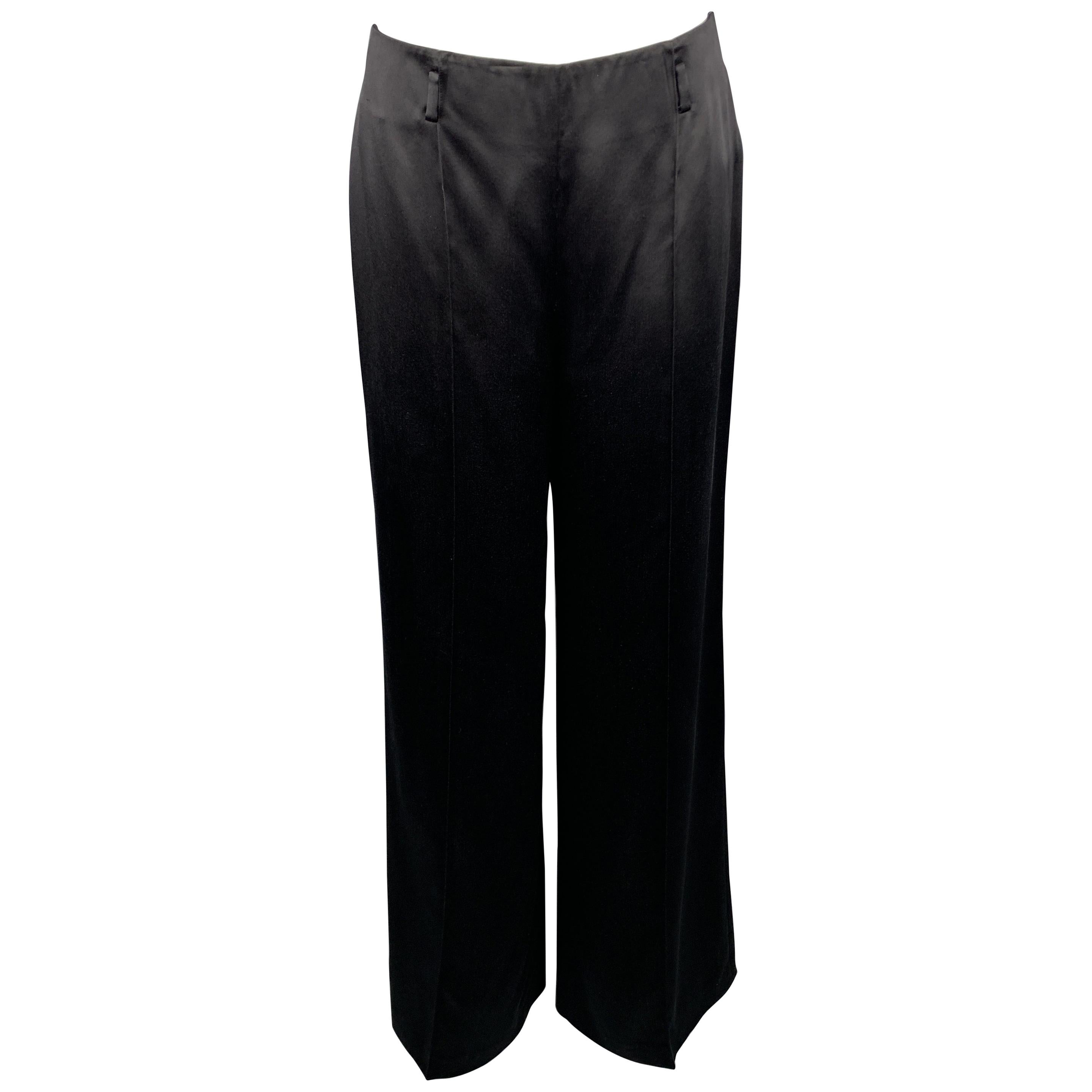 RALPH LAUREN Size 8 Black Silk Dress Pants at 1stDibs