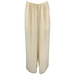 OSCAR DE LA RENTA Size 8 Cream Silk Dress Pants
