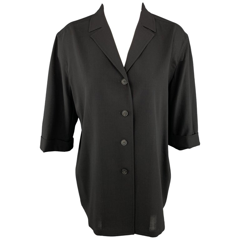 JIL SANDER Size 8 Black Wool Jacket / Blazer For Sale at 1stDibs