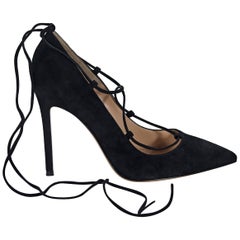 Black Gianvito Rossi Suede Lace-Up Pumps