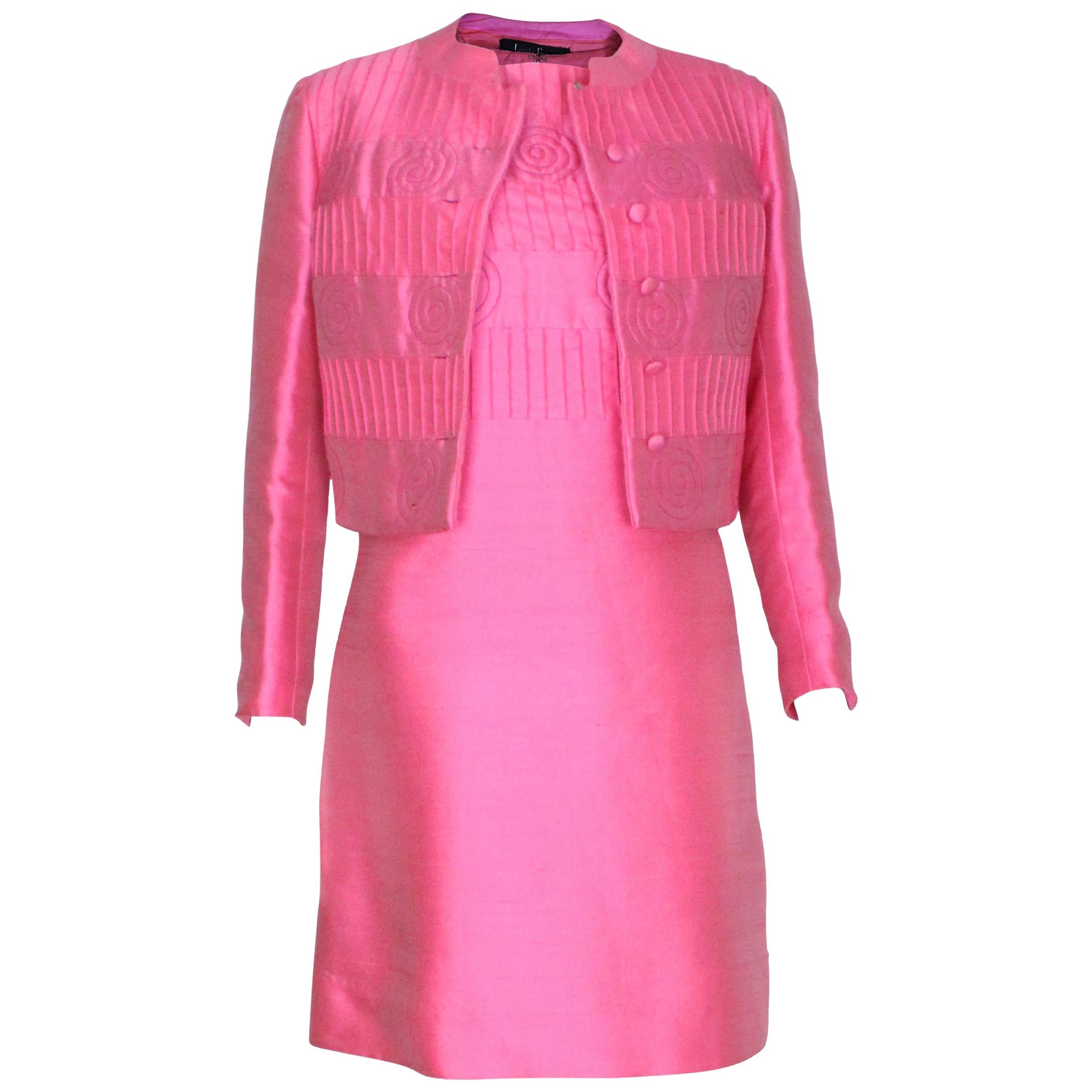 A vintage 1960s Pink Dress and Jacket  by Louis Feraud for Rembrant 