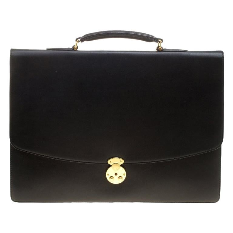Montblanc Black Leather Briefcase For Sale at 1stDibs montblanc briefcase sale, mont blanc