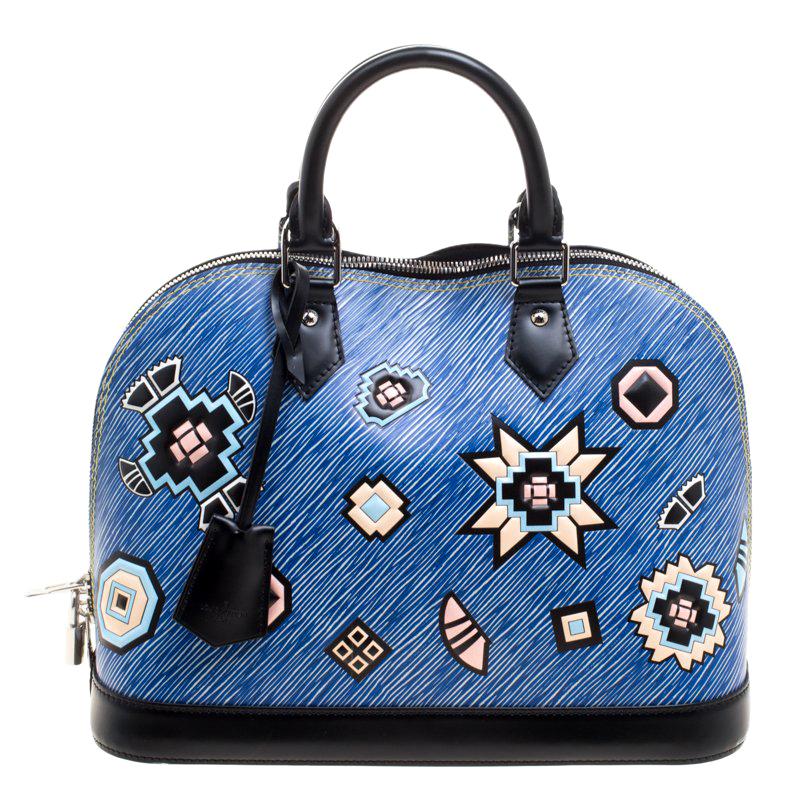 Louis Vuitton Blue Epi Leather Azteque Alma PM Bag