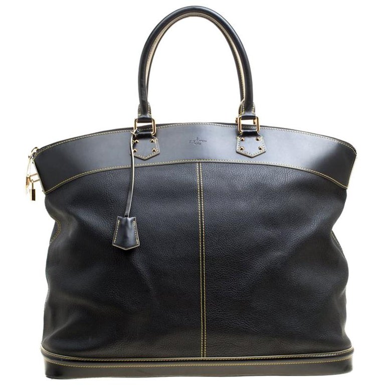 Louis Vuitton Black Suhali Leather Lockit Voyage Bag For Sale at 1stDibs