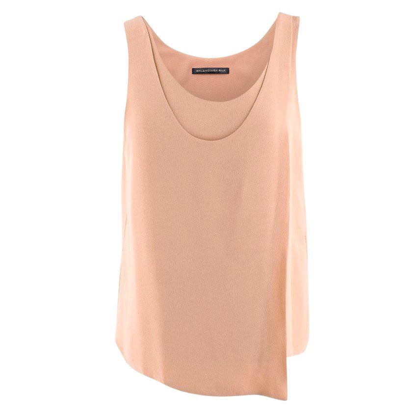 Balenciaga Silk Nude Sleeveless Asymmetric Top US 8 For Sale
