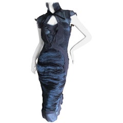 Yves Saint Laurent by Tom Ford Reptile Print Two Layer Sheer Dress Fall 2004