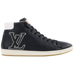 Louis Vuitton, monogram high top trainers Brown Black Leather ref