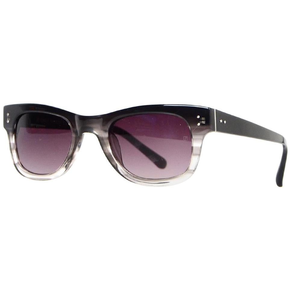 Linda Farrow Luxe schwarz/graue Ombré-Sonnenbrille mit Etui im Angebot