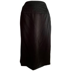 Chanel Black Silk Skirt Size 8.
