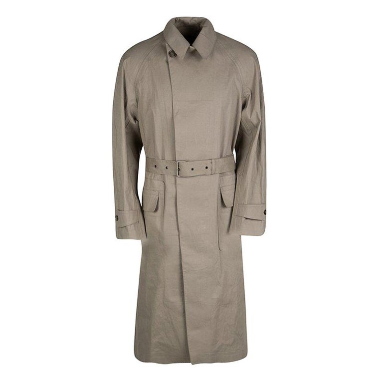 Ralph Lauren Brown Cotton Belted Trench Coat M For Sale at 1stDibs