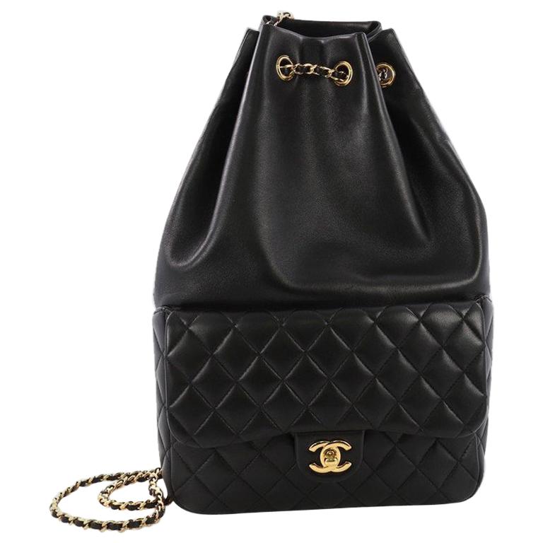 Chanel Black Lambskin Leather Small Paris In Seoul Backpack Bag