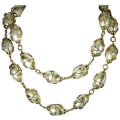 Vintage Chanel Faux Pearl Sautoir Necklace