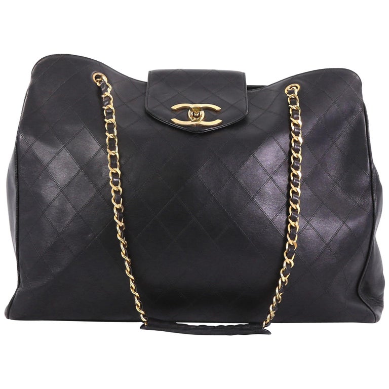 Chanel Vintage Supermodel Weekender Bag Quilted Leather Large at 1stDibs