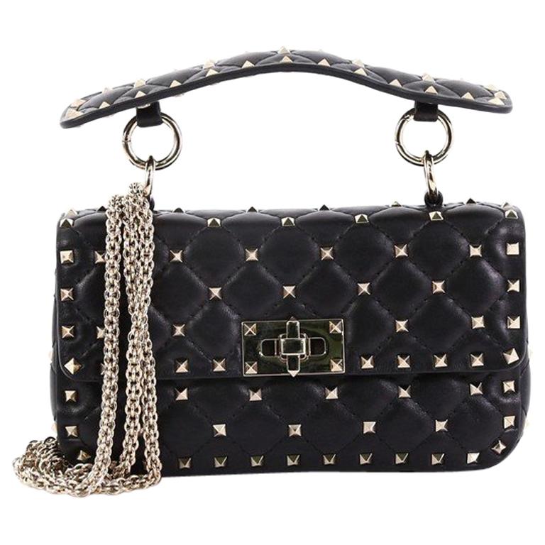 Valentino Rockstud Spike Flap Bag Quilted Leather Small at 1stDibs