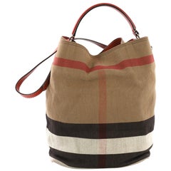 Burberry Ashby Handbag House Check Canvas Medium