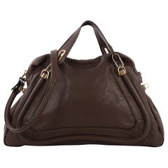 Used Chloe Paraty Top Handle Bag Leather Large