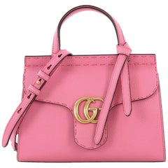 Used Gucci GG Marmont Top Handle Bag Leather Mini