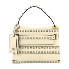 Valentino My Rockstud Rolling Satchel Leather with Cabochons Small