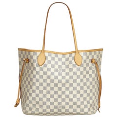 Louis Vuitton White Damier Canvas Canvas Damier Azur Neverfull MM France